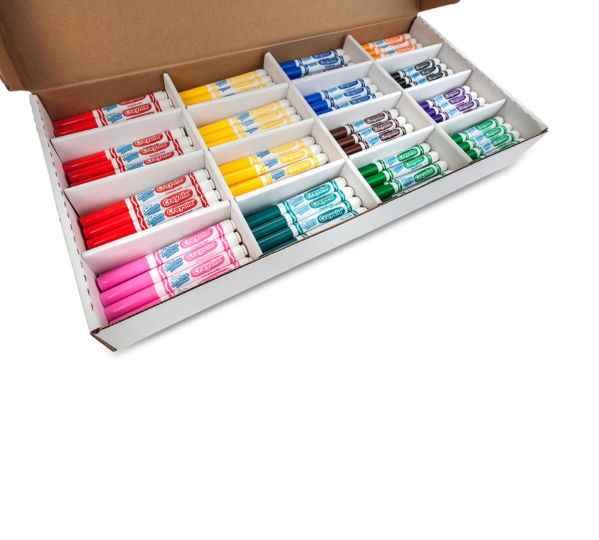 Crayola 200 Count Washable Broad Line Markers Classpack, 10 Colors 58