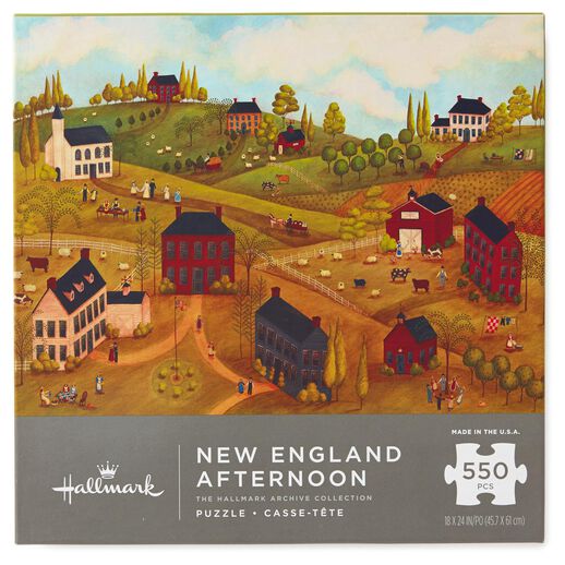 New England Afternoon Folk Art Colonial Americana 550-Piece Jigsaw Puzzle